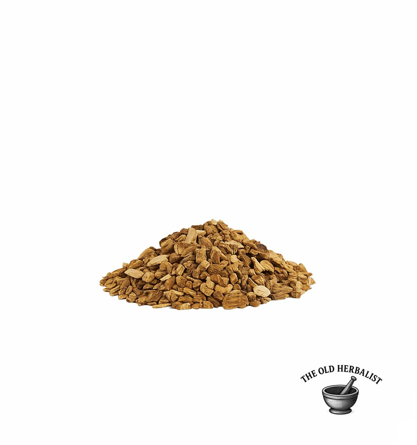 pile of Dried dandelion root