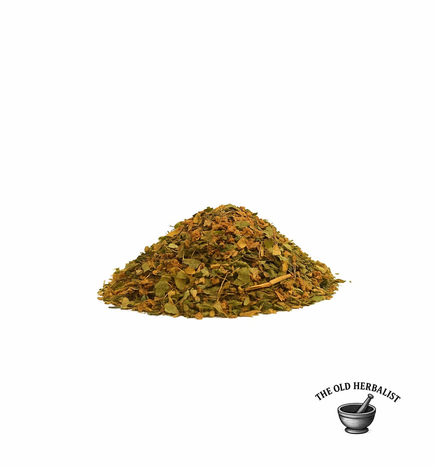 pile of Dried hawthorn flower and leaves