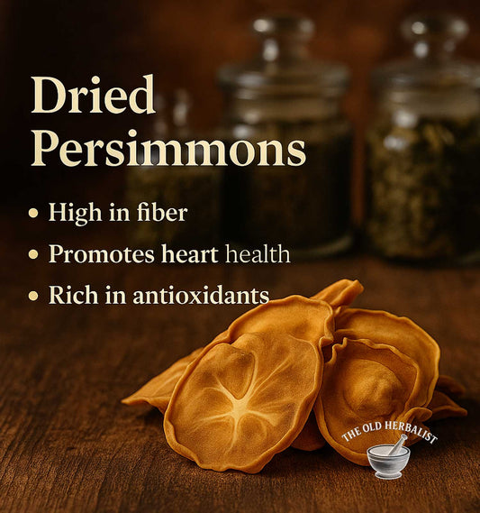 Whole dried persimmons with rich orange color for culinary use.