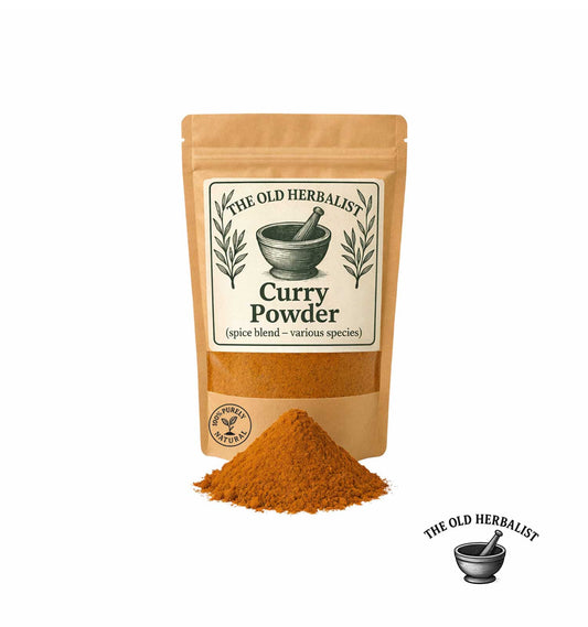 Hot curry powder in kraft pouch – aromatic spice blend.
