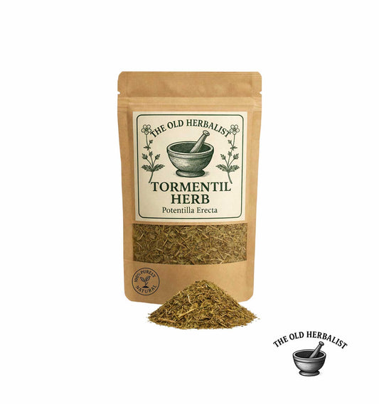 Dried tormentil herb in kraft pouch – Potentilla erecta
