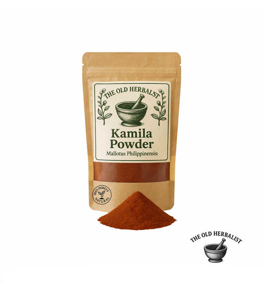 Kamala powder in kraft pouch – natural red botanical dye

