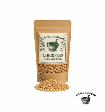Dried chickpeas in kraft pouch – natural garbanzo beans.
