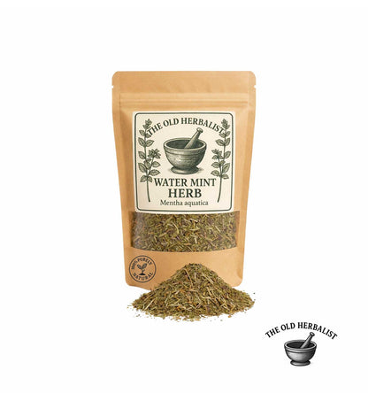 Dried water mint herb in kraft pouch – Mentha aquatica
