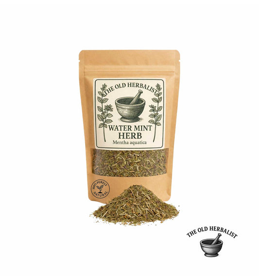 Dried water mint herb in kraft pouch – Mentha aquatica
