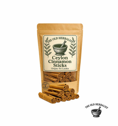 Ceylon cinnamon sticks in kraft pouch – natural spice from Sri Lanka.