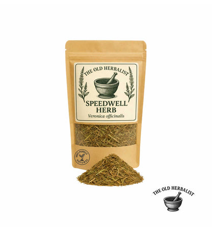 Dried speedwell herb in kraft pouch – Veronica officinalis
