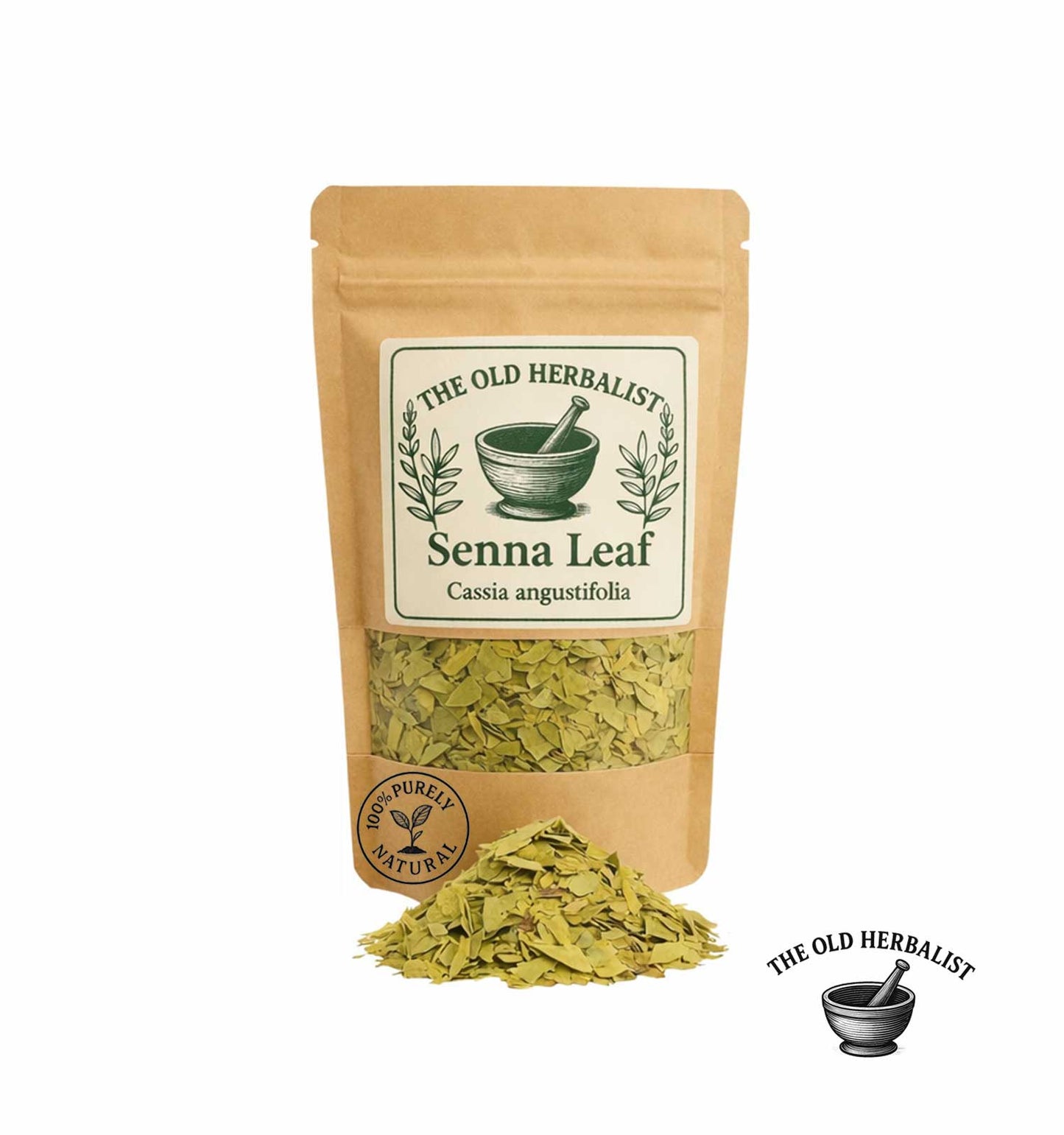 Bag of Senna Leaf from The Old Herbalist with a white background