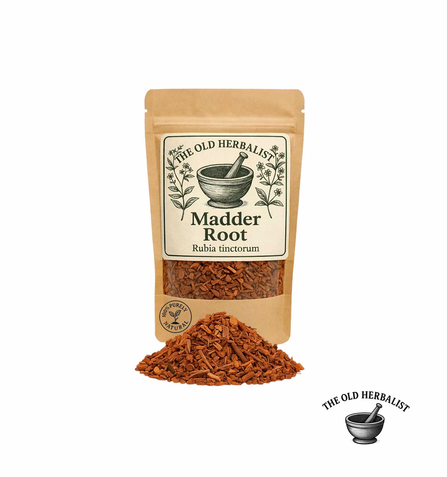 Package of Madder Root with product and brand label on a white background