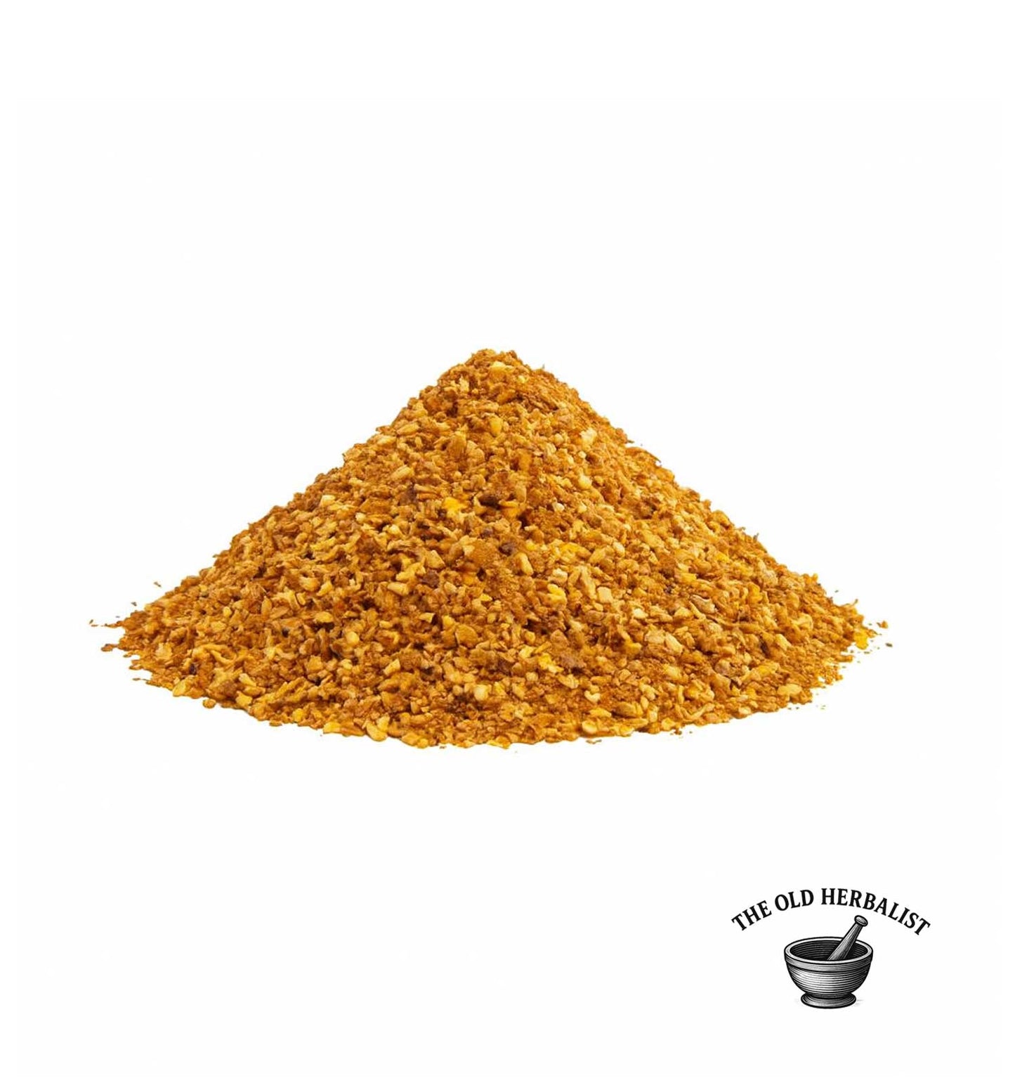 Crushed pomegranate bark pieces for traditional herbal infusion.