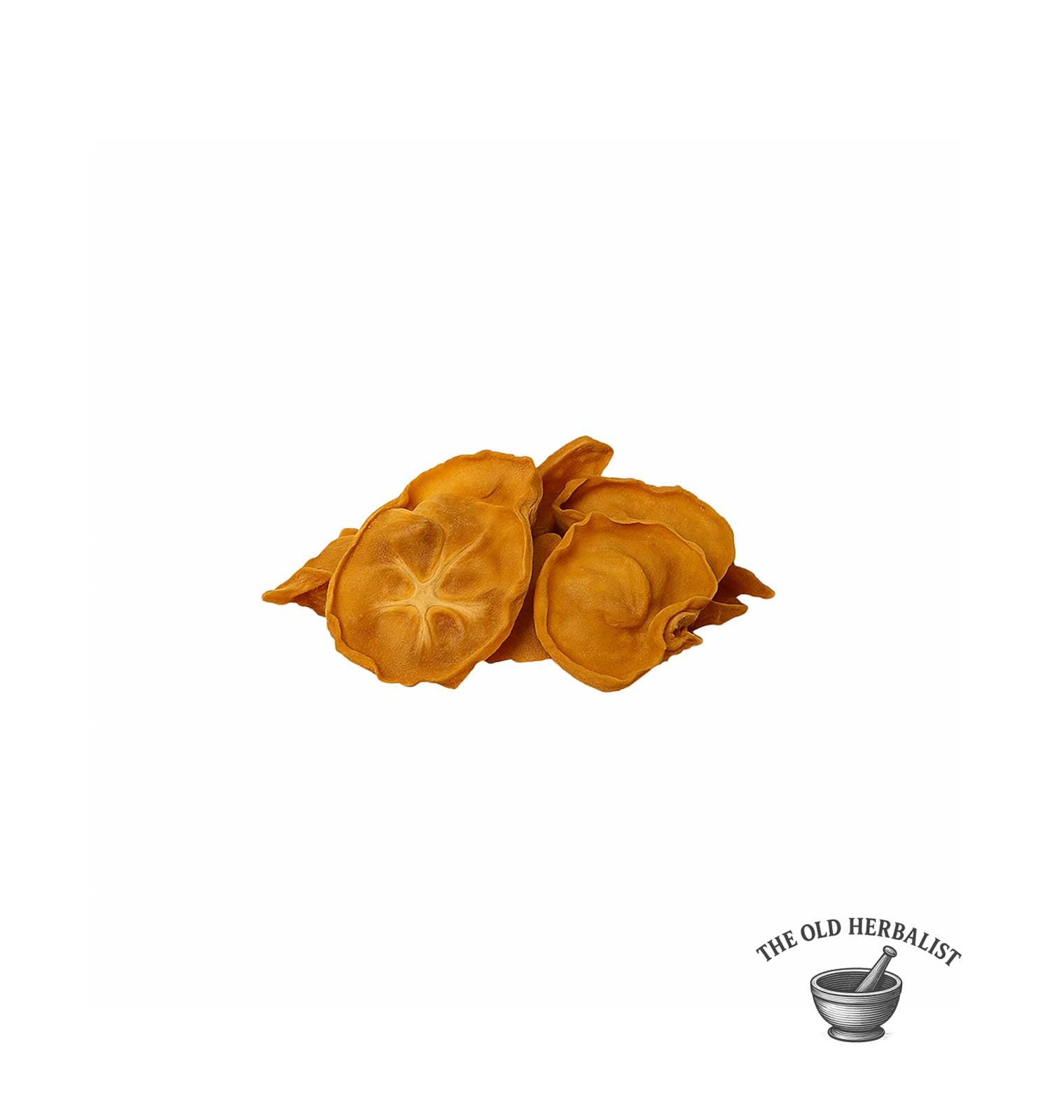 Whole dried persimmons with rich orange color for culinary use.