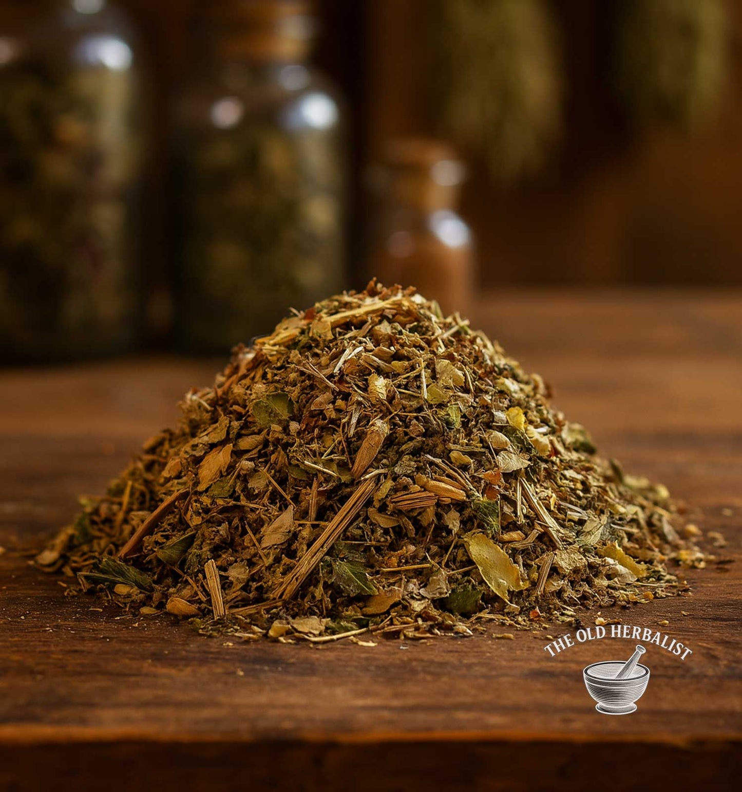 Traditional herbal tea blend for digestive balance.