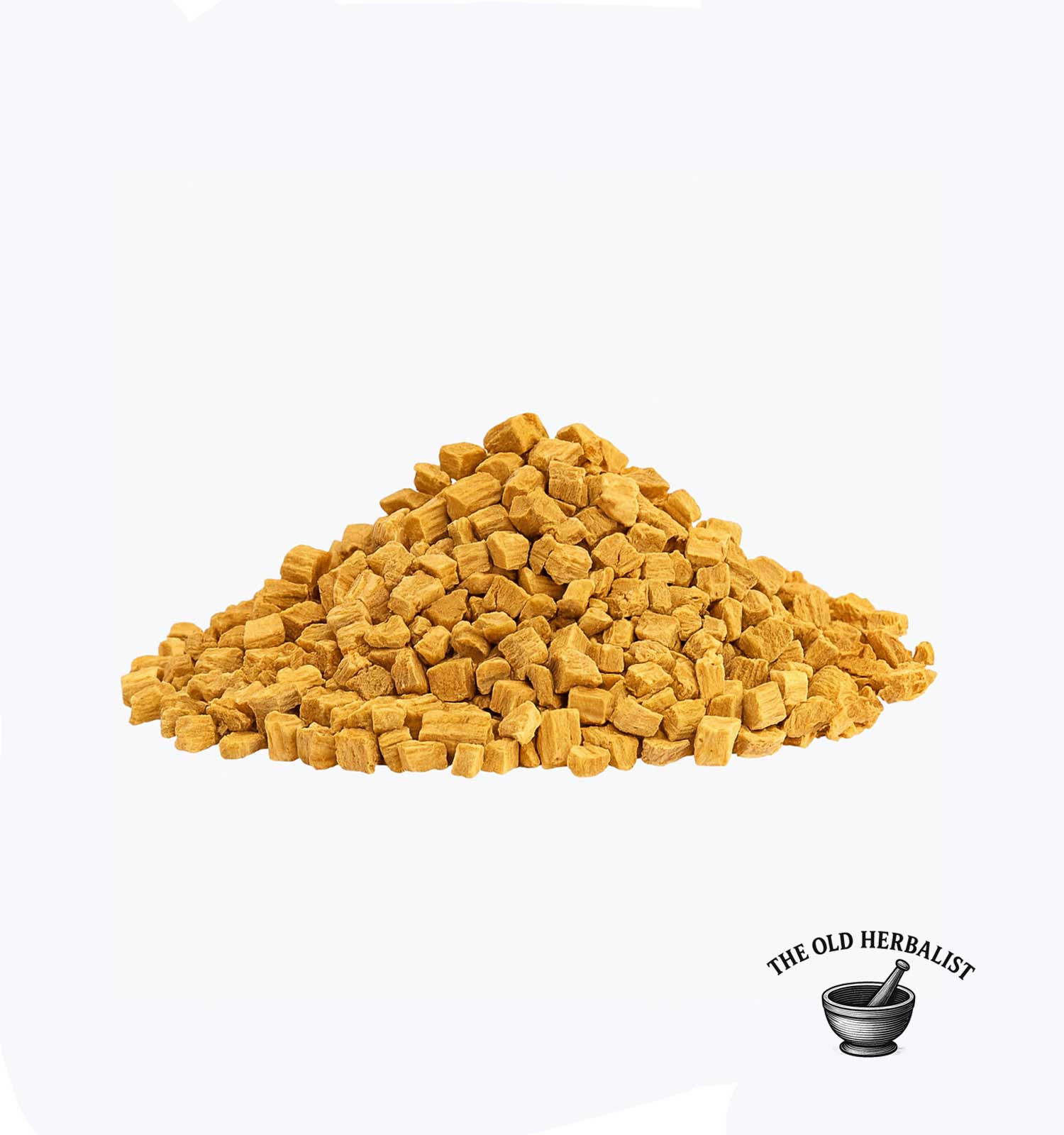 Cut astragalus root for tea and culinary use.