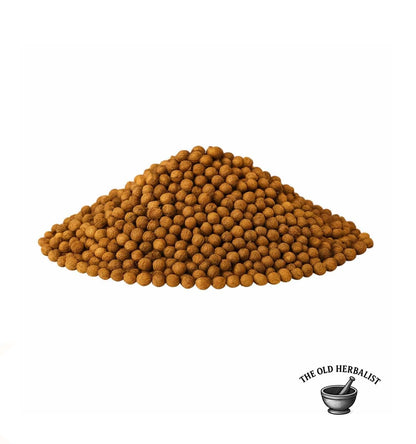 Whole coriander seeds with warm golden color for cooking and tea.