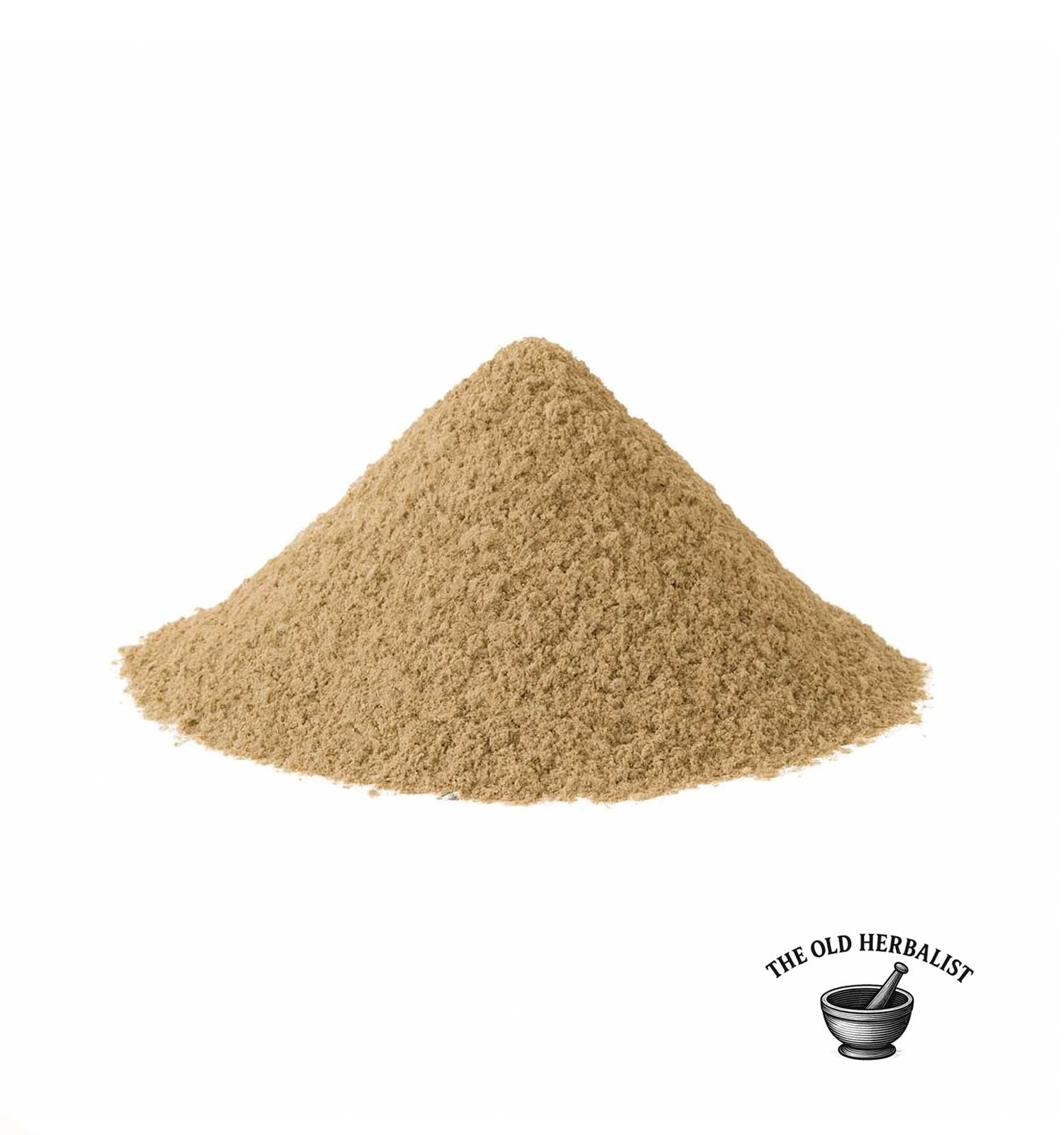 Finely ground burdock root powder for tea and wellness.