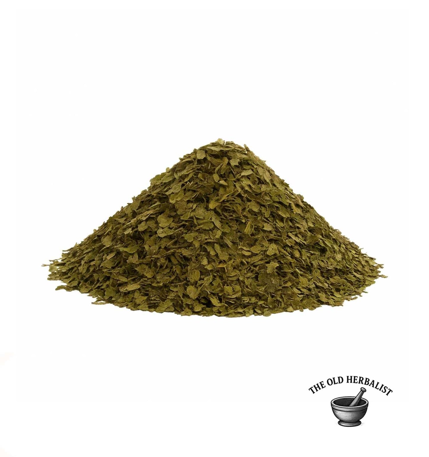 Loose dried lovage leaves for cooking and herbal infusion.