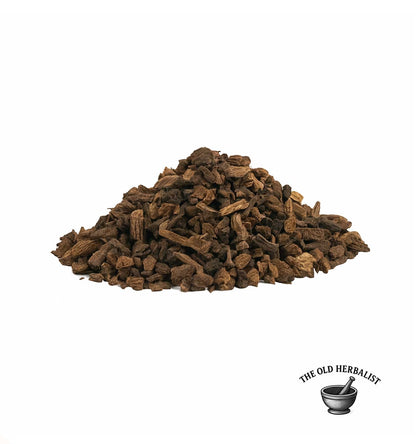 Natural comfrey root cut pieces for traditional herbal use.