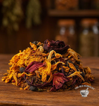 Loose leaf herbal tea for active lifestyle with hibiscus and berries