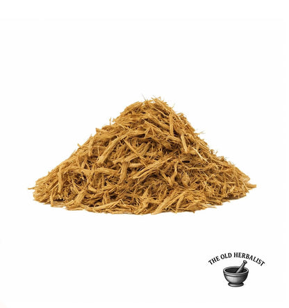 Loose cut nettle root for herbal tea and traditional use.