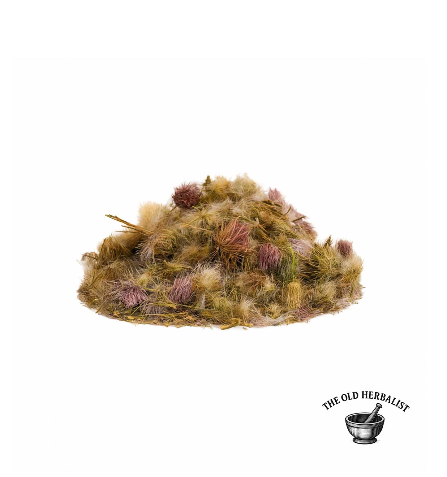 Loose Scotch thistle flower heads for herbal tea and wellness use.