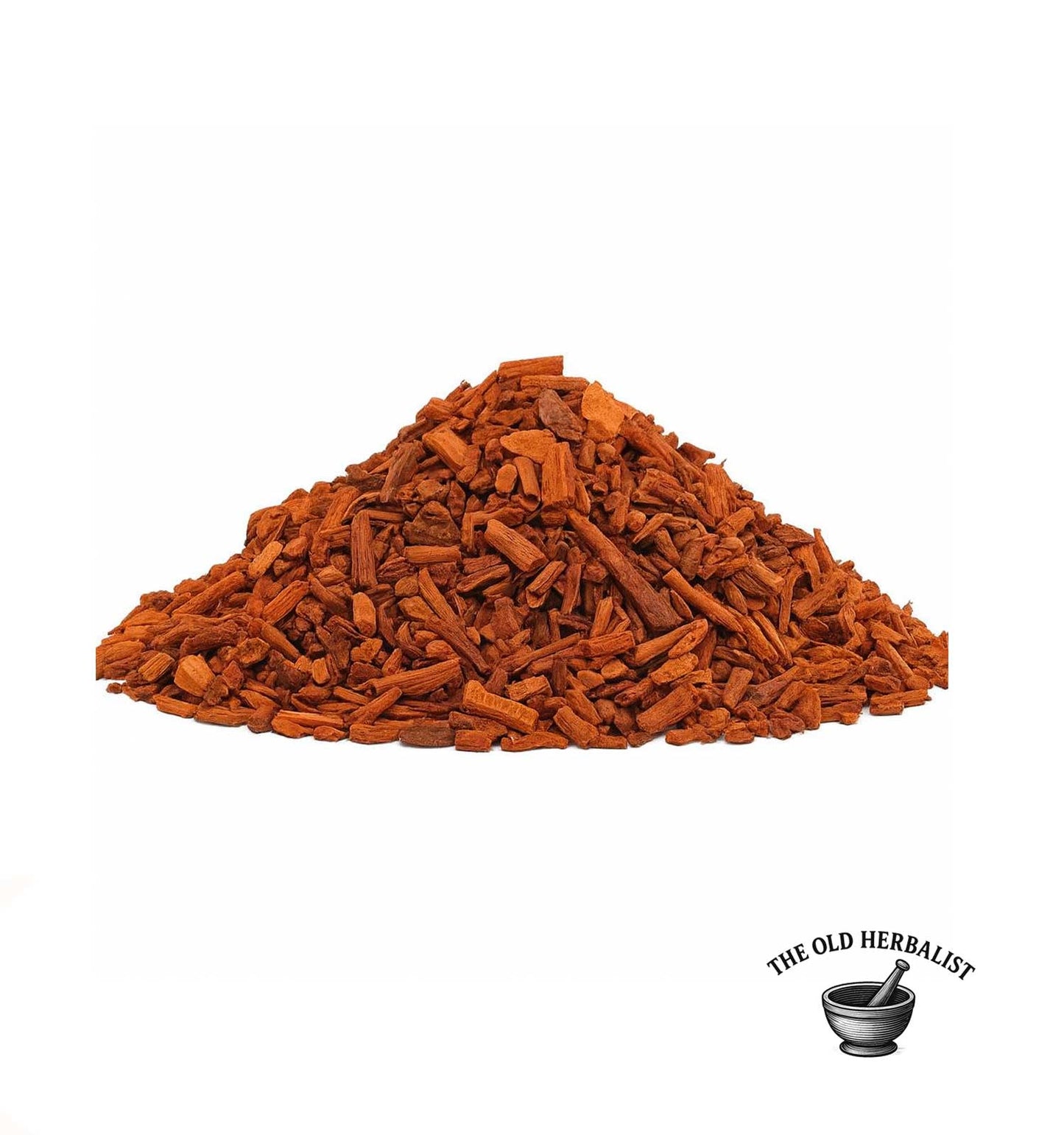 Cut madder root with natural red-orange color – Rubia tinctorum.