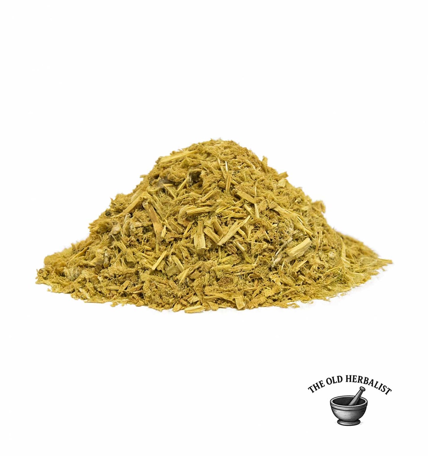 Loose cut blessed thistle aerial parts for herbal tea.