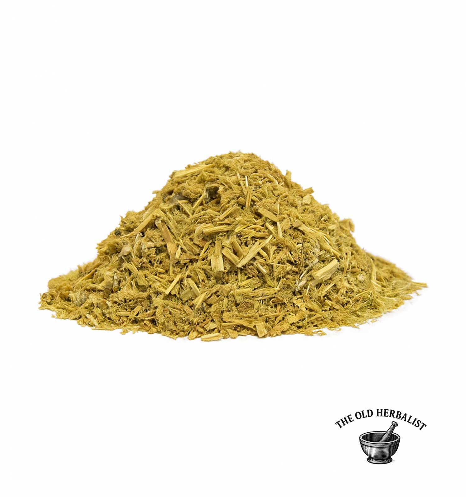 Loose cut blessed thistle aerial parts for herbal tea.