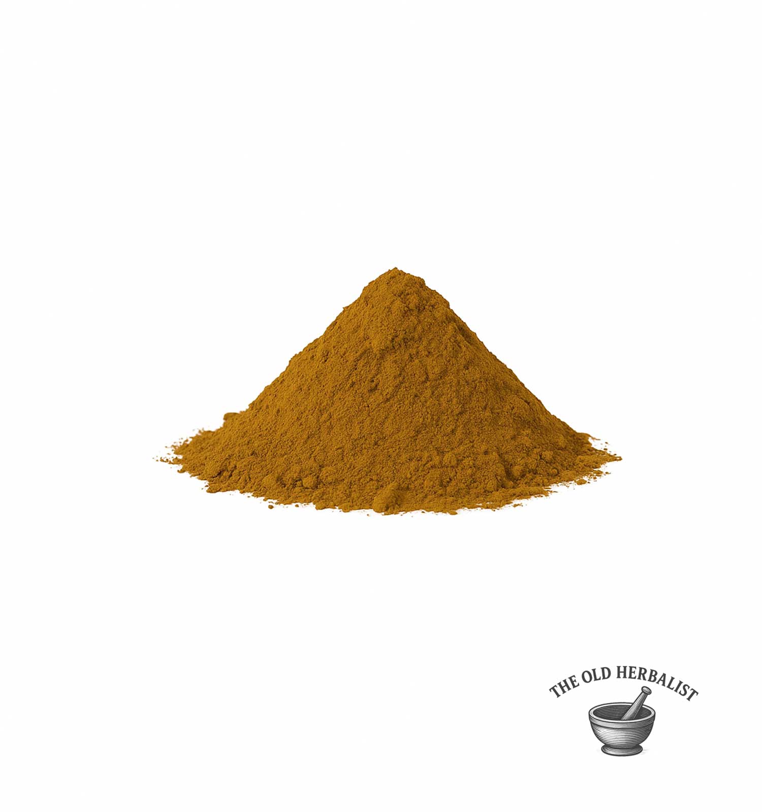 Dried cape aloe resin powder with rich amber color for traditional use.