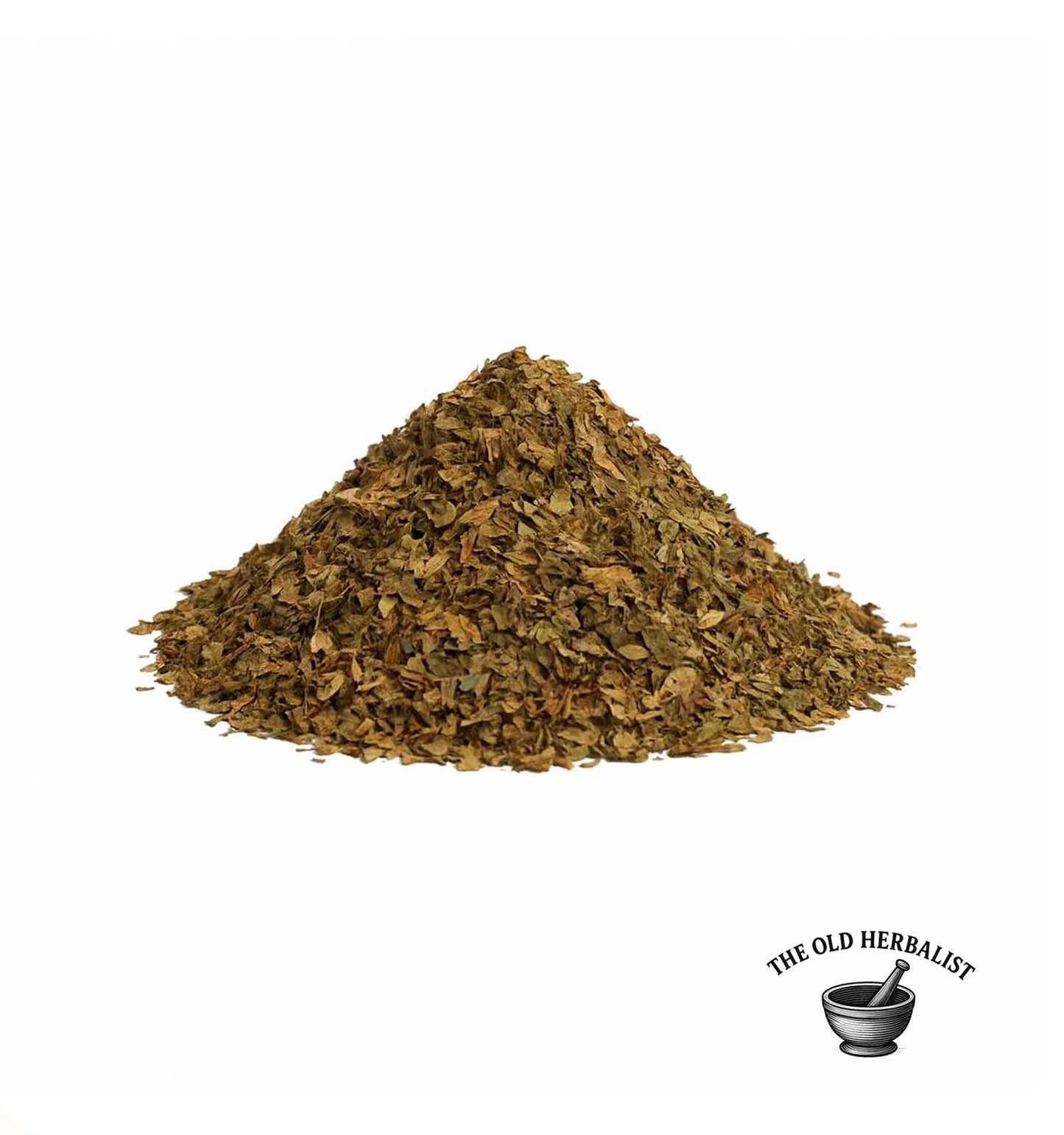 Loose dried basil leaves for cooking and herbal tea.