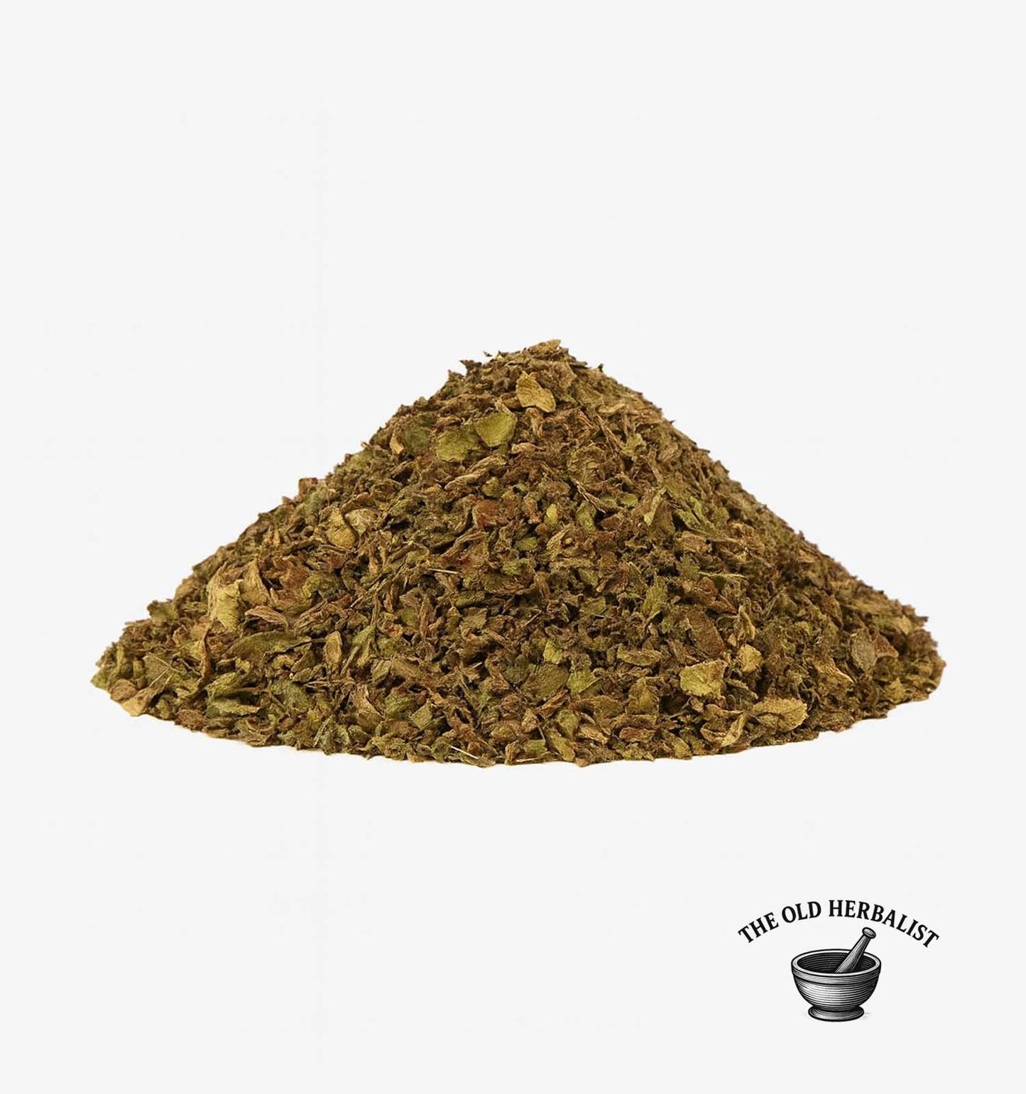 Loose dried oregano leaves and flowers for cooking and herbal tea.