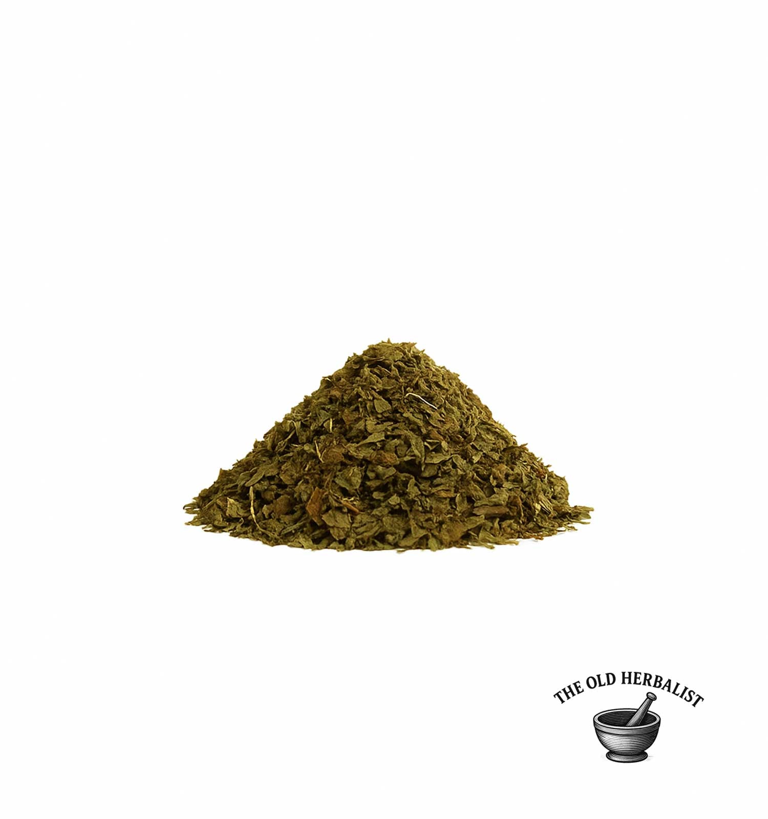 pile of Dried lemon balm leaves