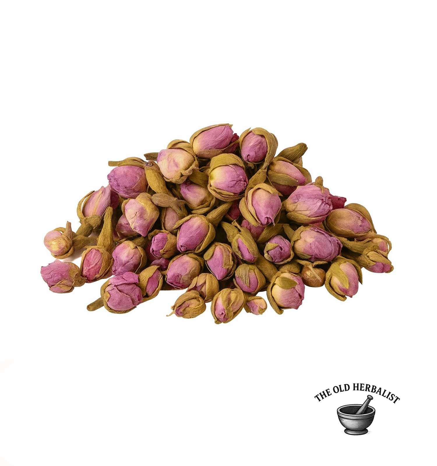Natural Rosa damascena rose buds for tea and culinary use.