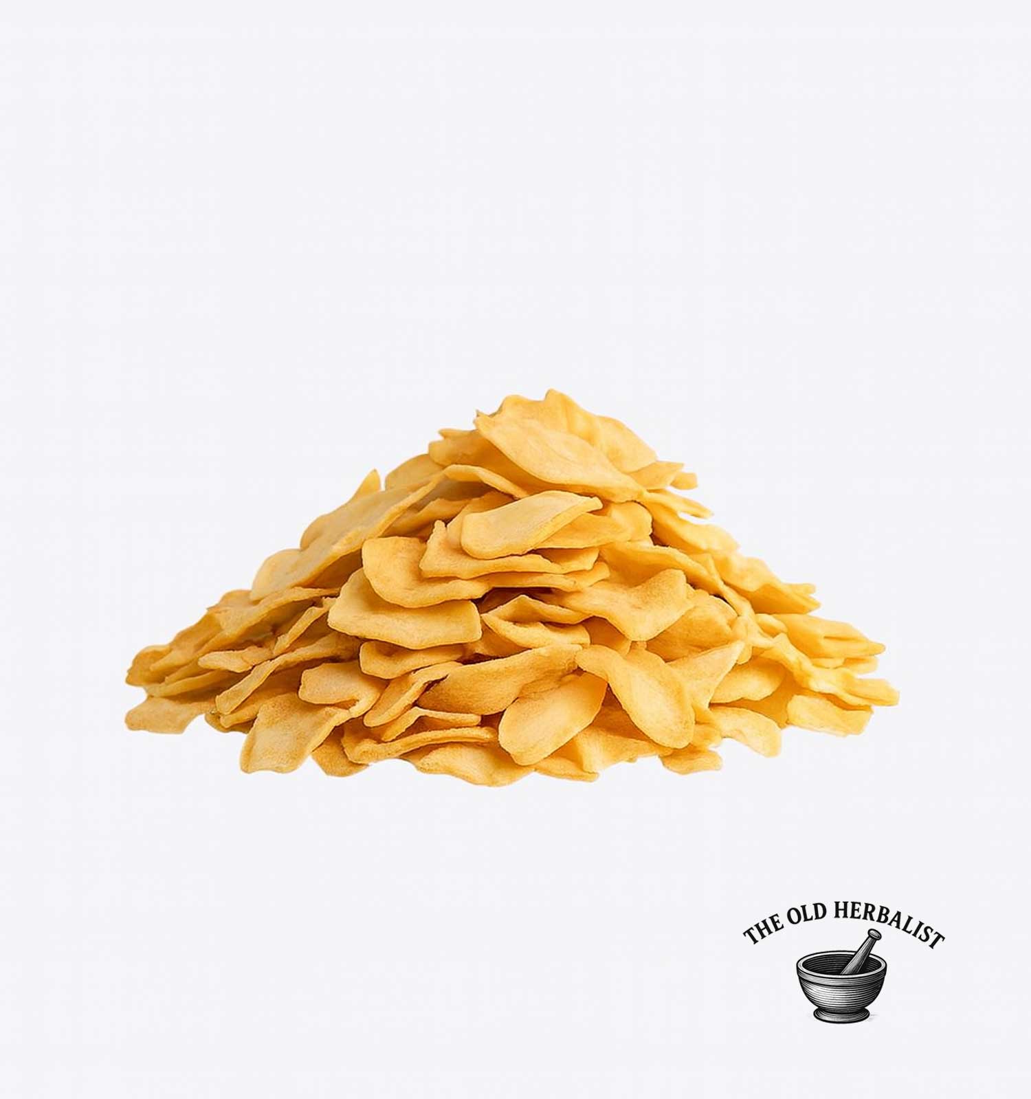 Thin dried garlic slices for cooking and herbal use.