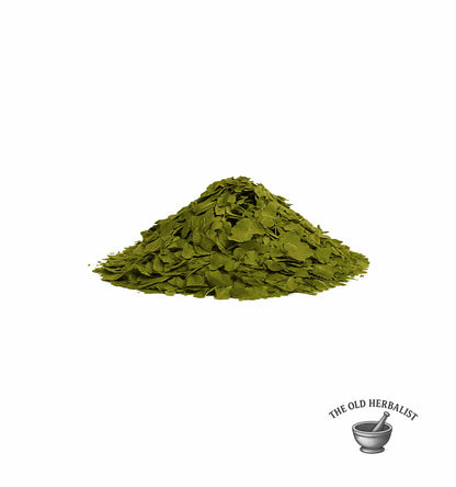Loose mulberry leaf tea leaves for natural wellness use.