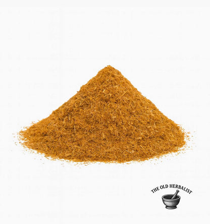 Golden calendula powder for natural skincare and herbal use.
