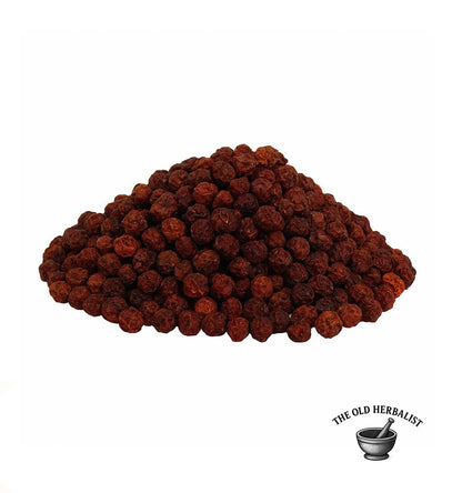 Whole cowberry berries dried for tea and culinary use.