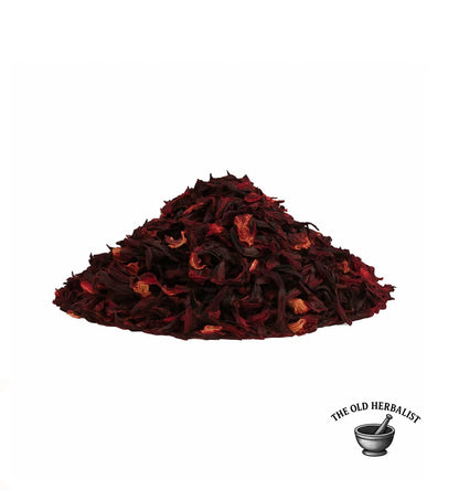 Whole hibiscus flower for herbal tea and culinary use.