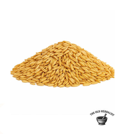 Dried oat seeds for cooking and herbal infusions.