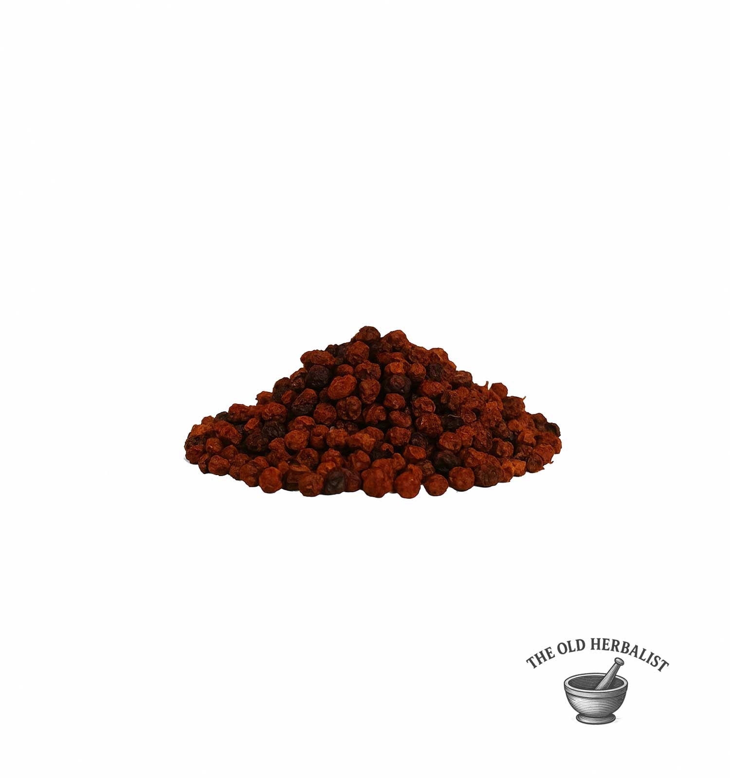 Whole dried rowan berries for tea and traditional use.