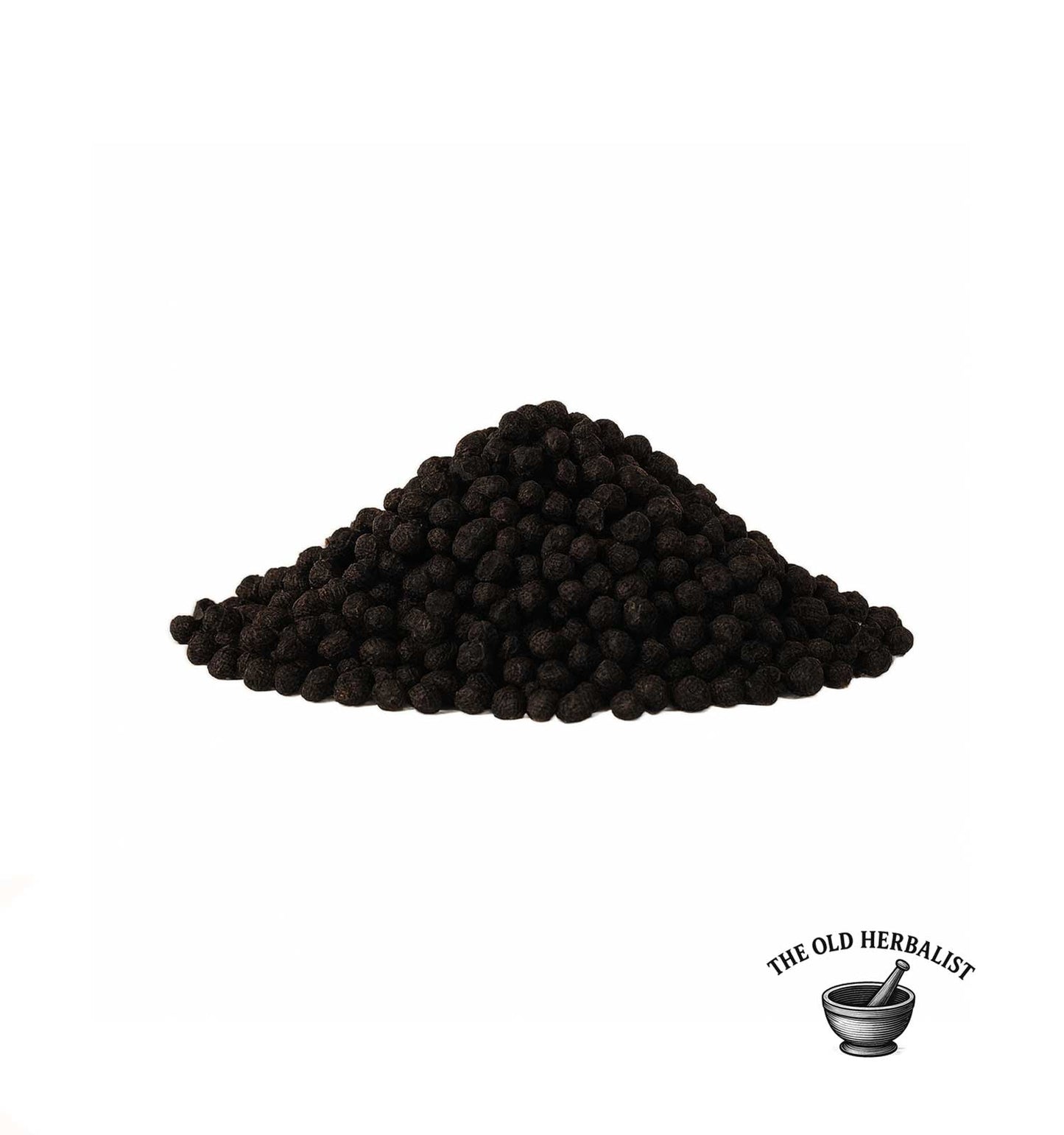 Whole dried elderberries for tea and culinary use.