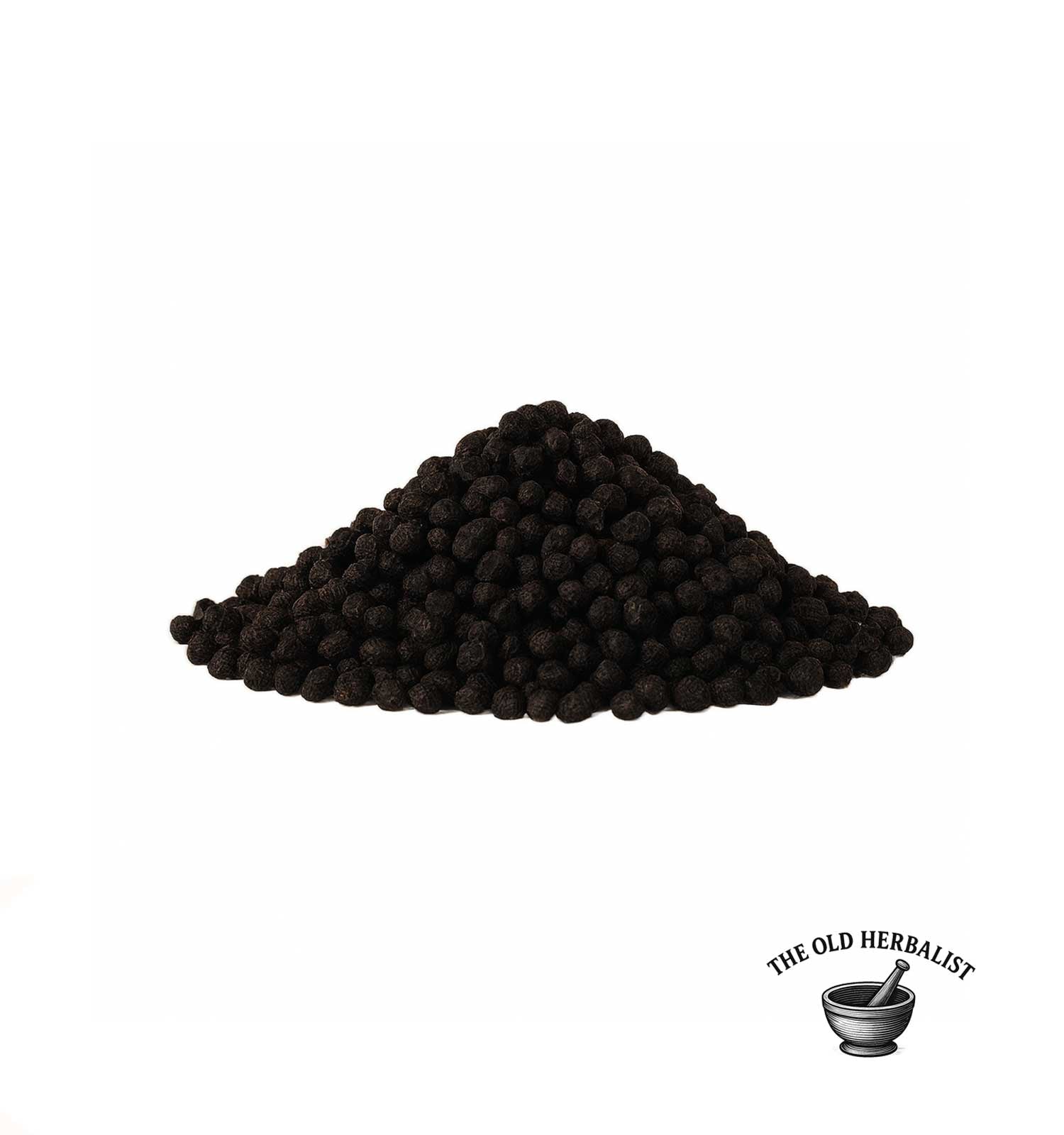 Whole dried elderberries for tea and culinary use.