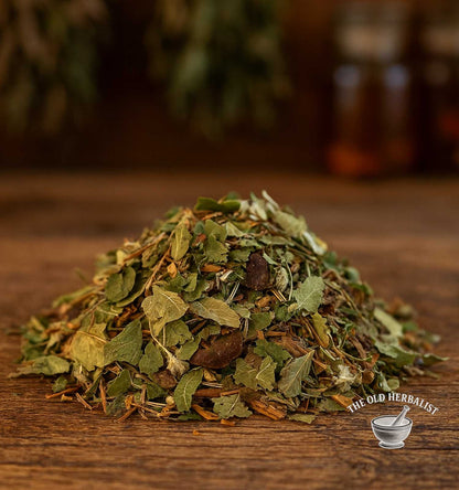Loose leaf herbal tea for mental clarity and circulation balance