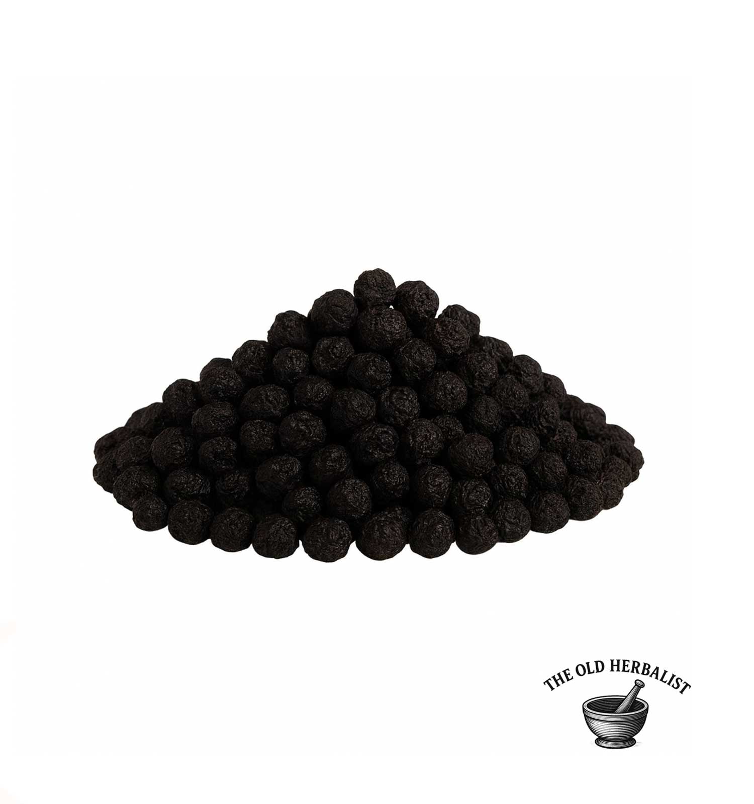 Whole chokeberries (Aronia melanocarpa) dried for tea and culinary use.