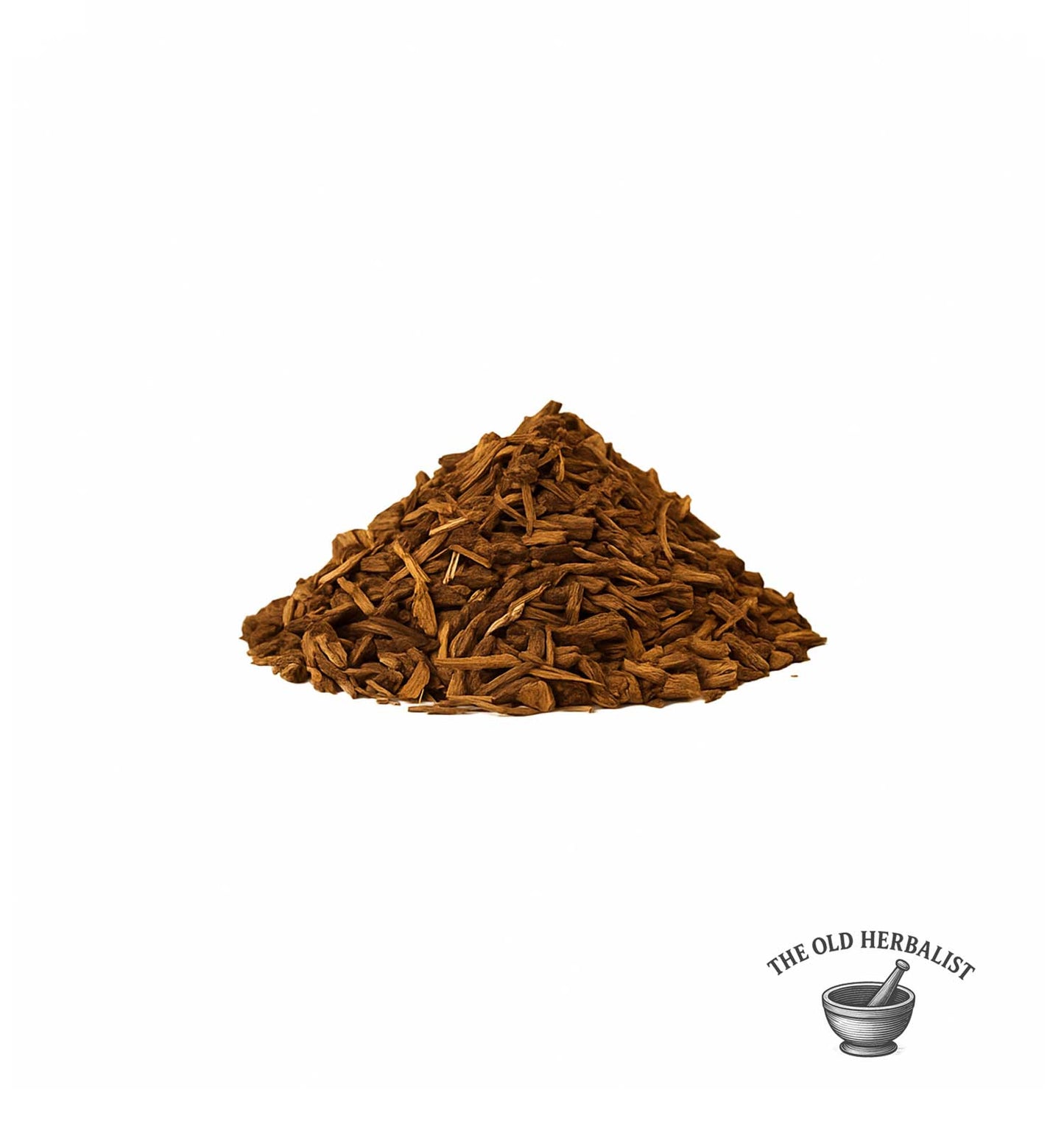 pile of Dried rhubarb root