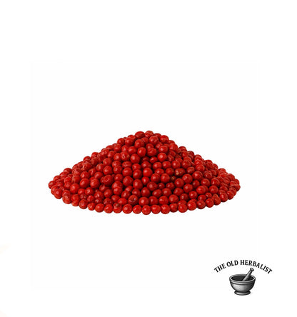 Whole pink peppercorns for cooking and herbal infusion.