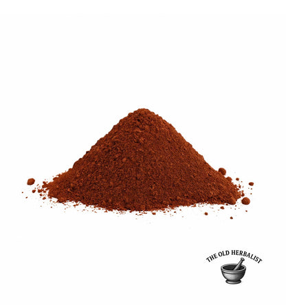 Ground sumac spice with deep red color for culinary use.