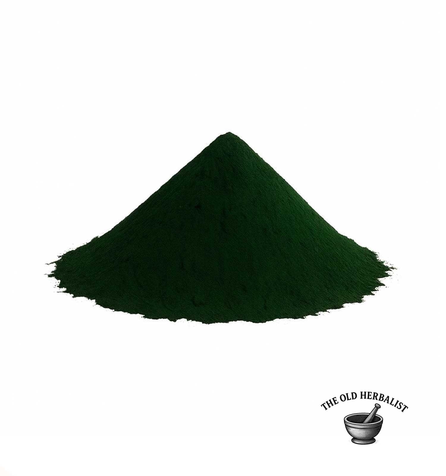 Fine green spirulina powder for smoothies and wellness.