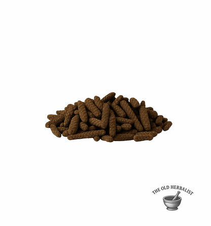 Whole long pepper spice for cooking and herbal use.
