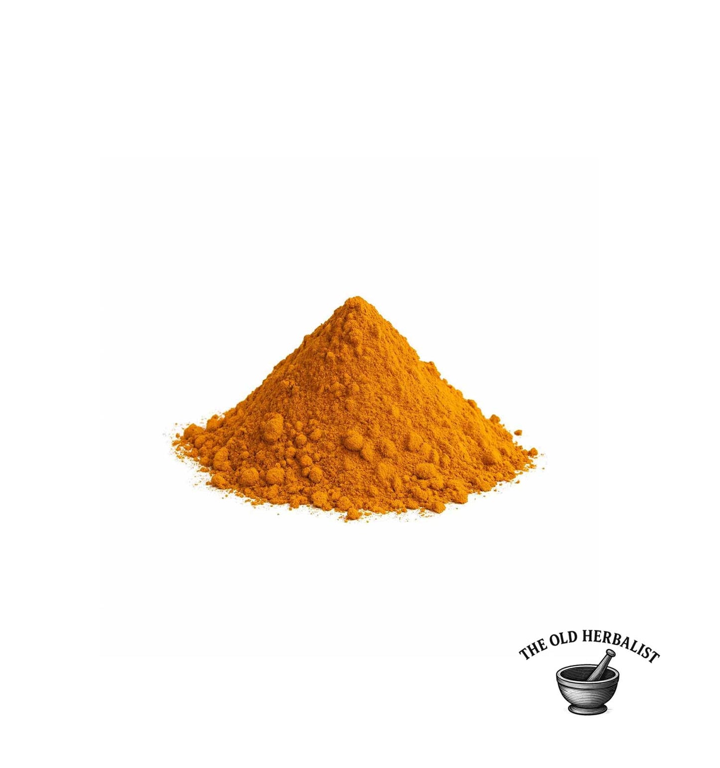 Ground turmeric powder with vibrant golden color for cooking and tea.