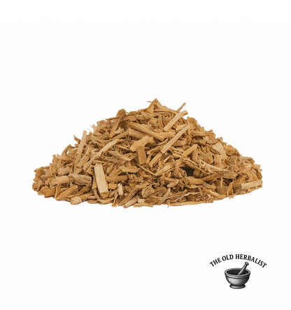 Loose cut ruscus aculeatus root for traditional herbal use.